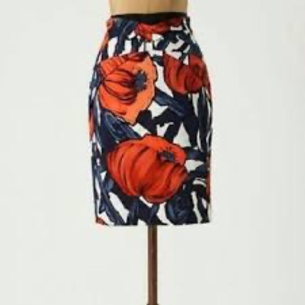 Anthropologie Moulinette Soeurs Poppies "Fantastic Field Skirt" Sz 2